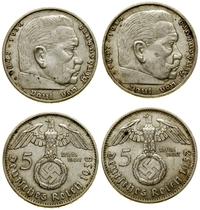 Niemcy, zestaw 2 x 5 marek, 1937 A, 1938 A