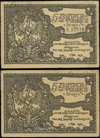 5 złotych = 75 kopiejek 1916, numeracja 29816, k