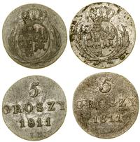 Polska, zestaw 2 x 5 groszy, 1811 IB