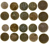lot 10 monet, 1 grosz 1939, 7 x 2 grosze (2 x 19