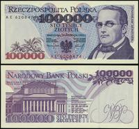 100.000 złotych 16.11.1993, seria AE, numeracja 