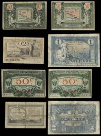 Francja, zestaw 14 banknotów francuskich, 1915–1925