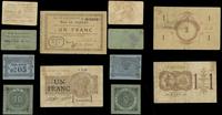 Francja, zestaw 10 banknotów francuskich, 1915–1922