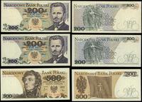 zestaw 3 banknotów 1982–1988, w zestawie: 200 zł