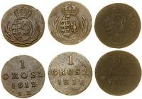 Polska, zestaw 3 x 1 grosz, 1810 IS, 1811 IS, 1812 IB