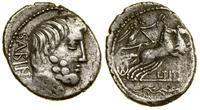 denar 89 pne, Rzym, Aw: Głowa brodatego króla Ta