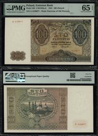 100 złotych 1.08.1941, seria A, numeracja 412967
