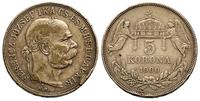 5 koron 1900/KB, Kremnica, poobijany rant, patyn