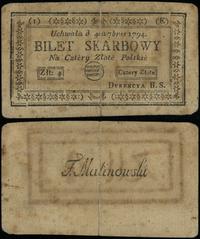 4 złote polskie 4.09.1794, seria 1-E, w ramce po