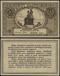 bilet zdawkowy – 20 groszy 28.04.1924, bez oznac