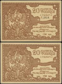 20 złotych = 3 ruble 1916, numeracja 1054, zanie