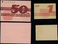 zestaw 2 bonów, 1 fenig 2.11.1944, oraz 50 fenig