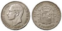 5 pesos 1885/MS-M, Madryt, data w gwiazdkach 18-