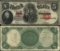 5 dolarów 1907, seria M 44736862, podpisy Speelm