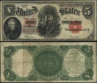 5 dolarów 1907, seria M 11026013, podpisy Speelm