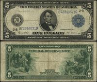 5 dolarów 1914, seria B 72349571 D, podpisy Whit
