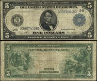 5 dolarów 1914, seria B 35579046 D, podpisy Whit