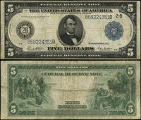 5 dolarów 1914, seria B 68224351 D, podpisy Whit