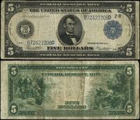 5 dolarów 1914, seria B 72427308 D, podpisy Whit