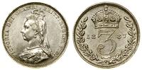 3 pensy 1887, Londyn, srebro, bardzo ładne, S. 3