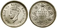 1/4 rupii 1943, Kalkuta, srebro próby 500, KM 54