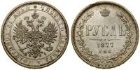 rubel 1877 СПБ HI, Petersburg, moneta przetarta,