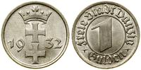 1 gulden 1932, Berlin, herb Gdańska, ładne, AKS 
