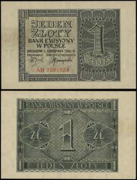 1 złoty 1.08.1941, seria AB, numeracja 7381928, 