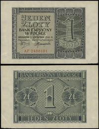 1 złoty 1.08.1941, seria AF, numeracja 2488181, 