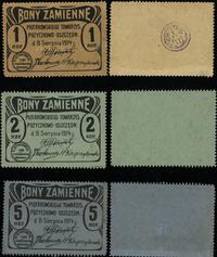 dawny zabór rosyjski, zestaw: 1, 2, 5 kopiejek, 8.08.1914