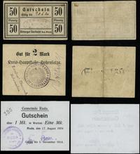 zestaw 3 bonów 1914–1920, w zestawie: 50 fenigów