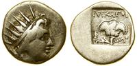 drachma ok. 88–84 pne, Aw: Głowa Heliosa w prawo