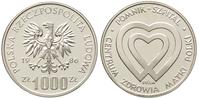 1.000 złotych 1986, PRÓBA, Pomnik- Szpital Centr