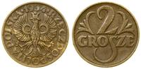 2 grosze 1934, Warszawa, rzadki rocznik, Parchim