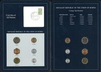 zestaw 6 birmańskich monet 1952–1966, nominały: 