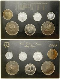 Polska, zestaw rocznikowy monet obiegowych – prooflike, 1989