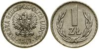 1 złoty 1967, Warszawa, aluminium, bardzo rzadki