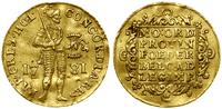 dukat 1781, Holandia, złoto, 3.45 g, lekko gięty