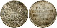 32 szylingi 1808, Hamburg, srebro, 18.29 g, AKS 