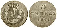 5 groszy 1811 IB, Warszawa, ładnie zachowana mon