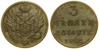 3 grosze polskie 1832 KG, Warszawa, rzadki roczn