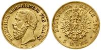 5 marek 1877 G, Karlsruhe, złoto, 1.99 g, uszkod
