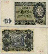 500 złotych 1.03.1940, seria B, numeracja 066100