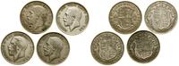 Wielka Brytania, zestaw: 4 x 1/2 korony, 1920, 1922, 1923, 1928