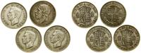 Wielka Brytania, zestaw: 4 x 1/2 korony, 1929, 1938, 1941, 1943