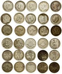Wielka Brytania, zestaw: 14 x 3 pensy i 1 x 4 pensy, 1848–1944