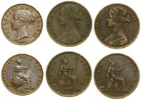 Wielka Brytania, zestaw: 2 x pens 1865 i 1867, 1/2 pensa 1858