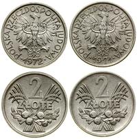 zestaw: 2 x 2 złote 1971, 1972, Warszawa, alumin