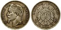 5 franków 1870 BB, Strasbourg, patyna, Gadoury 7