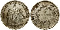 5 franków 1874 A, Paryż, lekko przetarte, uderze